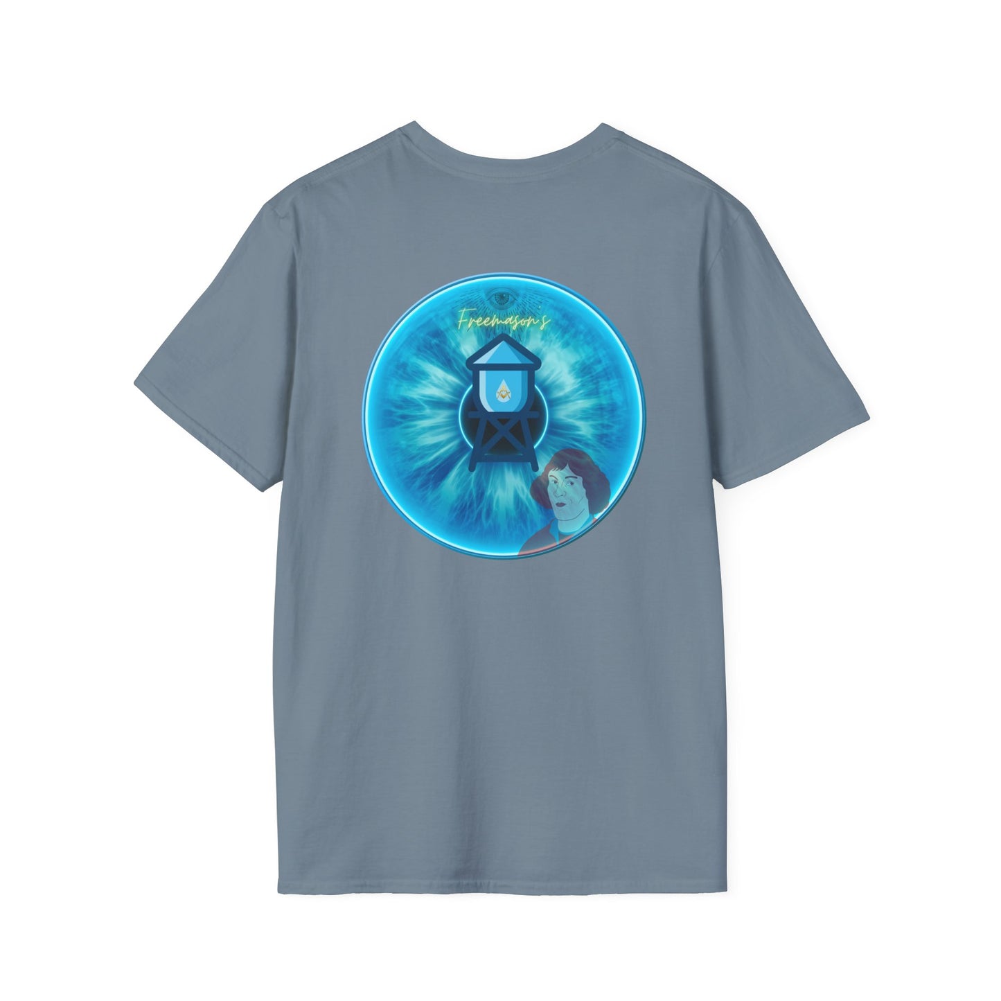 Classic Donut Tee - Unisex Soft-Style - "The Peering Donut of Opacity" - light blue idonut - variant 3