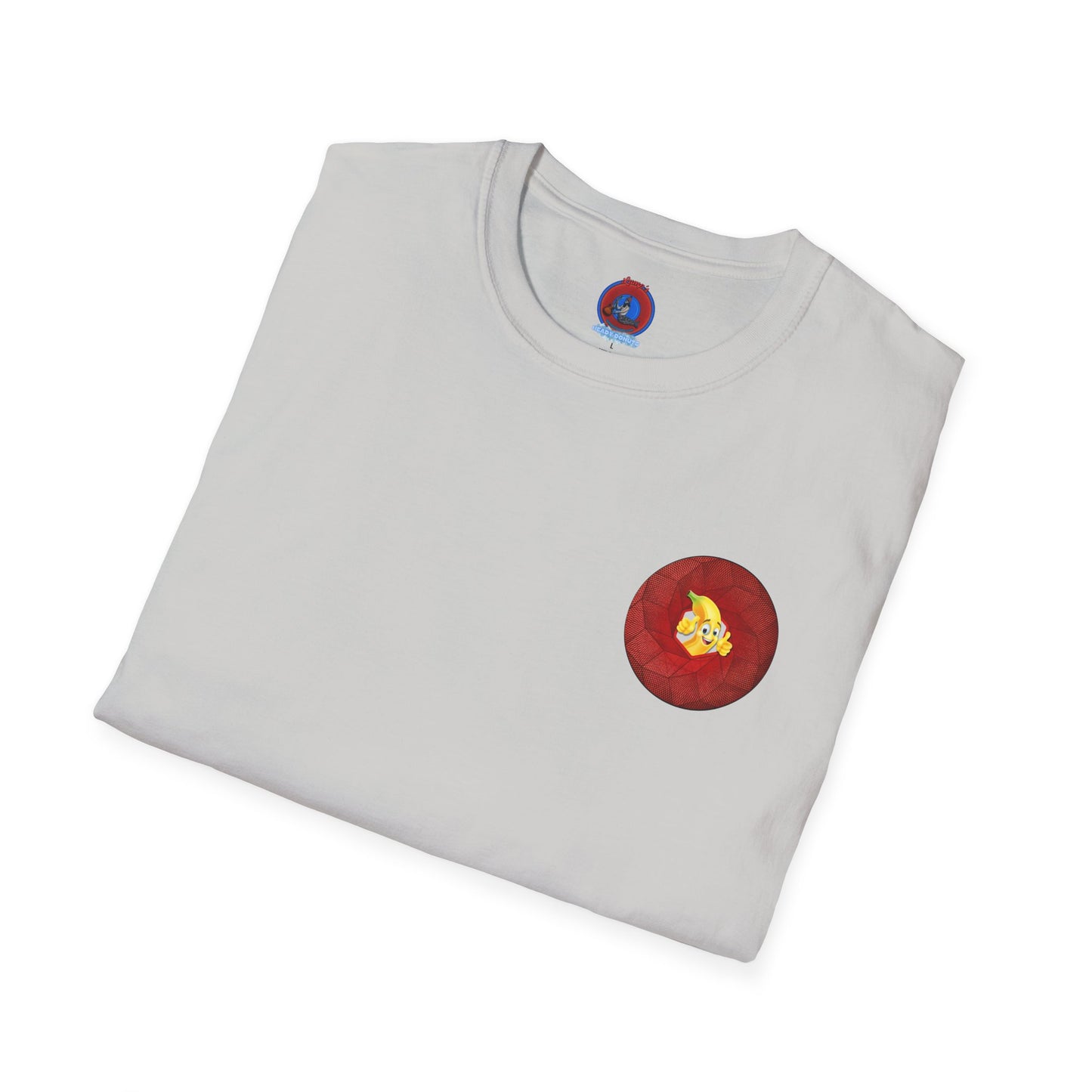 Classic Donut Tee - Unisex Soft-Style - "Dis sheet, it's bananas!" - series 1.0 - variant 1 - cubed red donut