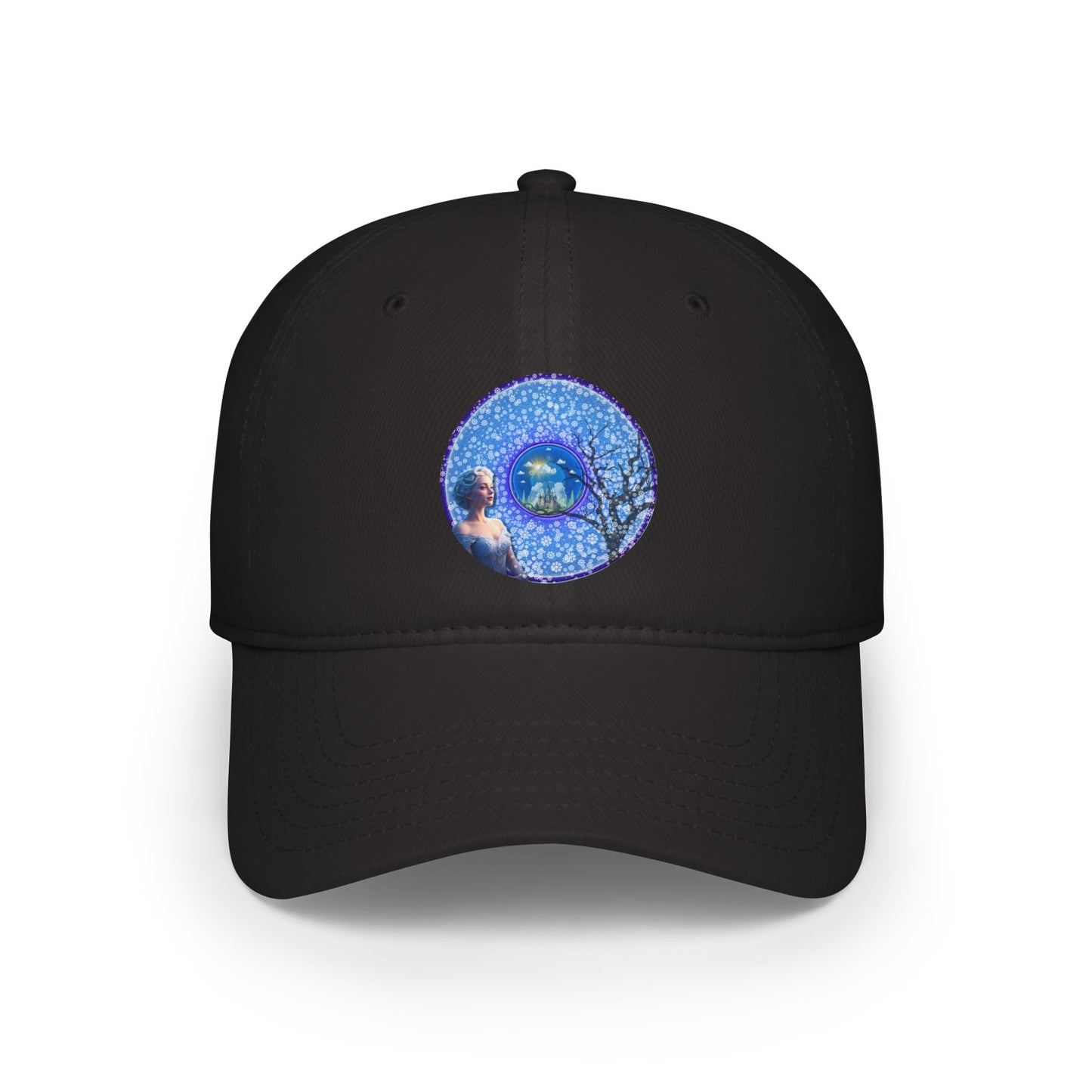 Lumpy Donut Baseball Cap - "The Donut Cap Locked in Glaciers" - blue/purple vivid pic donut donut w/