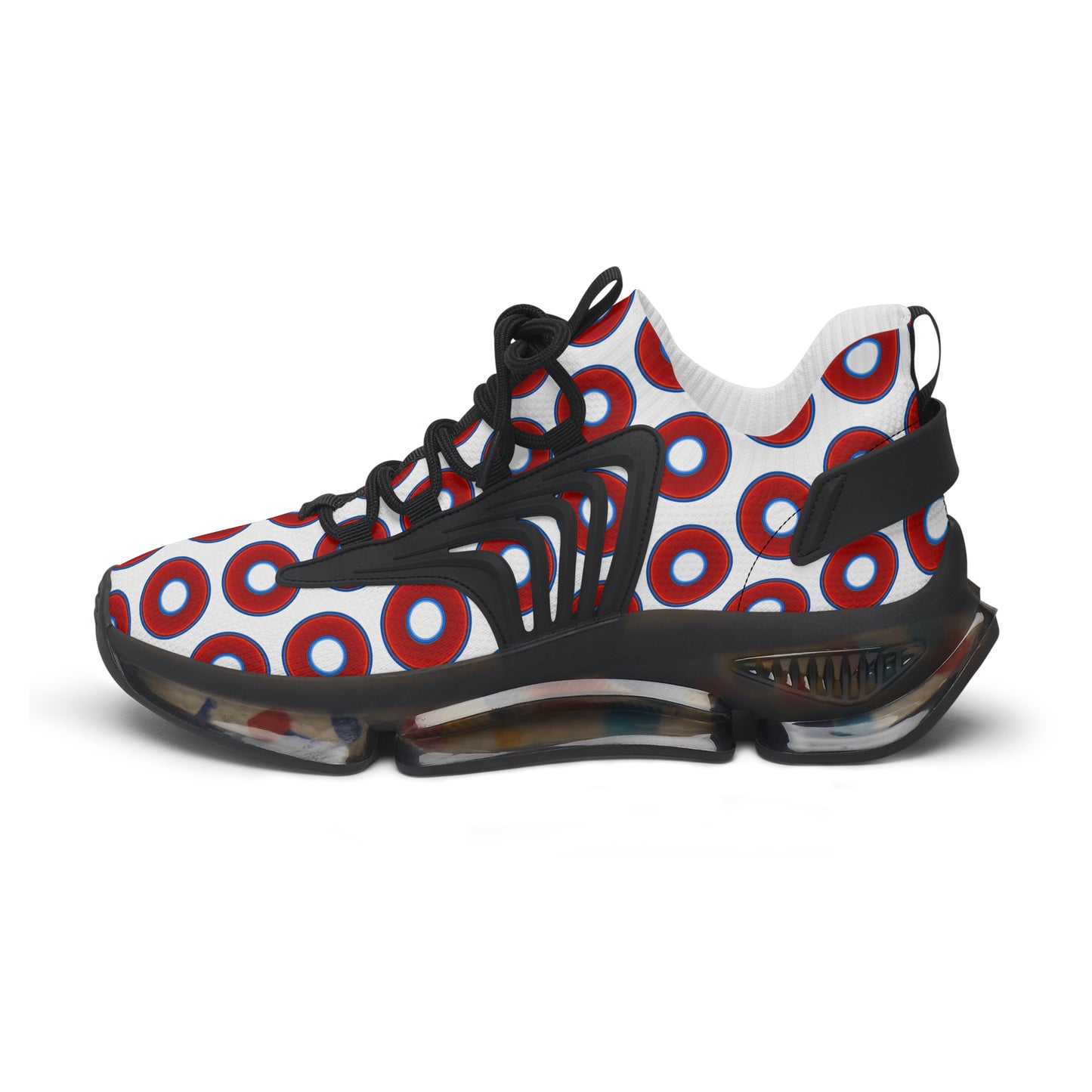 Women's Donut Kicks - red vivid donut print w/white background