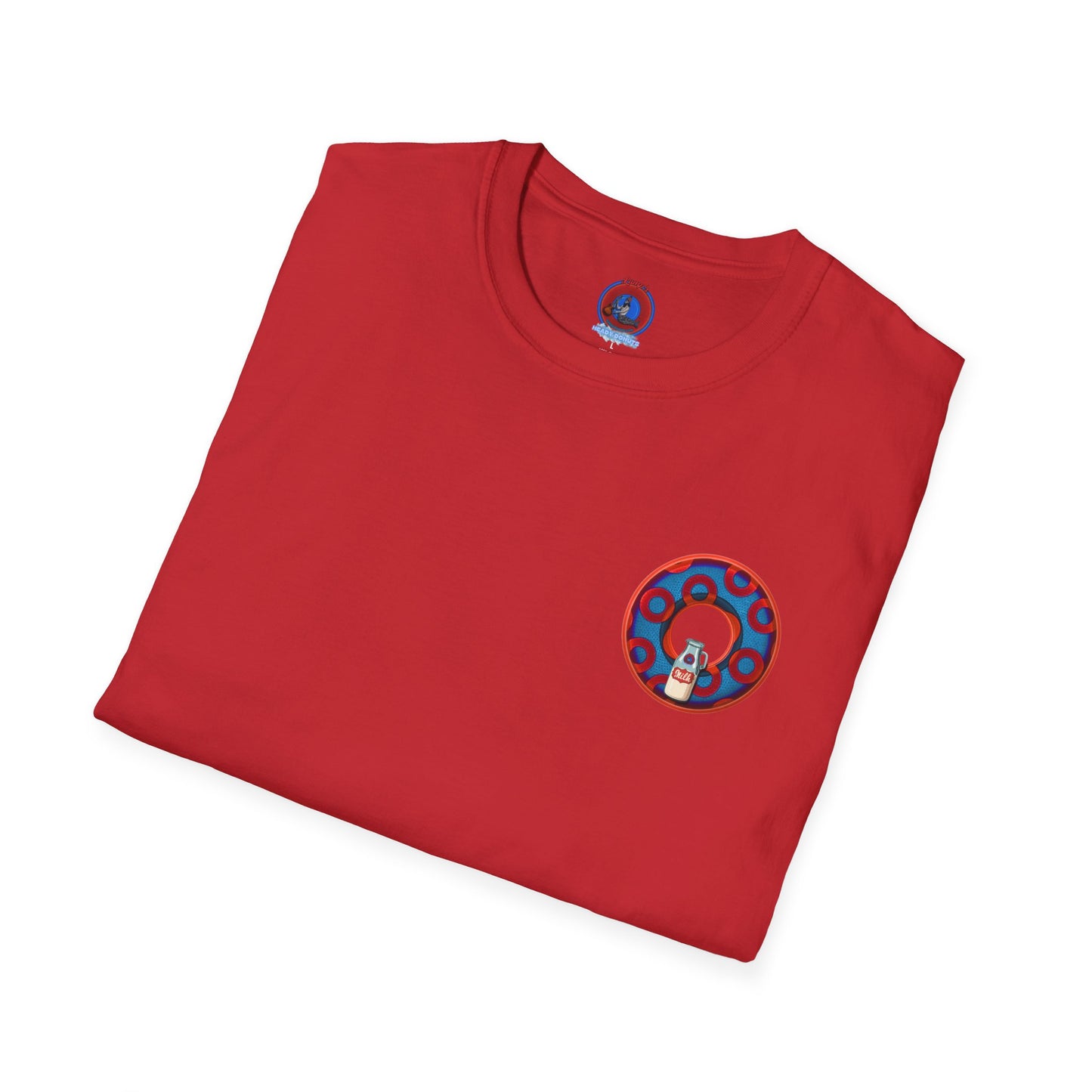 Classic Donut Tee - Unisex Soft-Style - "Wooked Cream - YEMSG Donut " - blue/red rustic paradox donut - variant 1