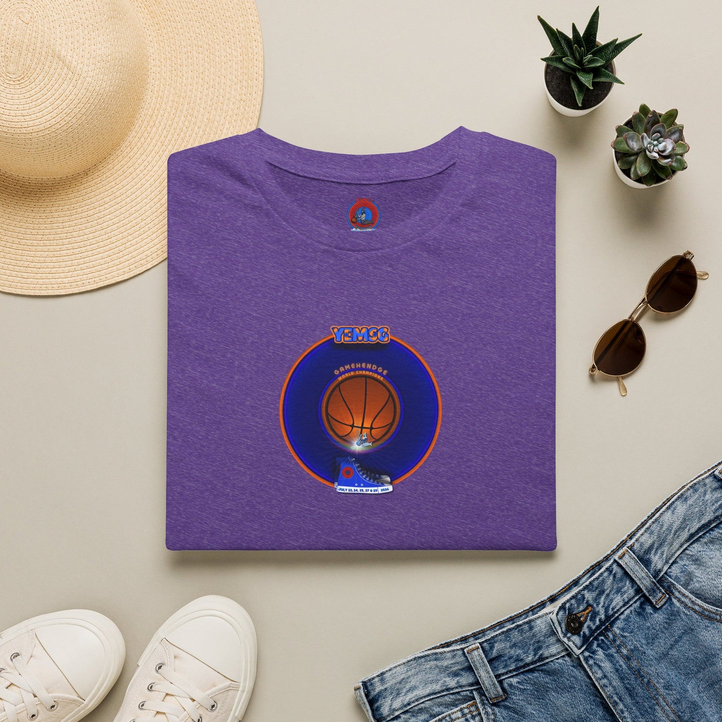 Classic Donut Tee - Unisex Soft-Style - "Diedrich Knickerbocker's Donut" - vivid blue/orange donut - variant 1