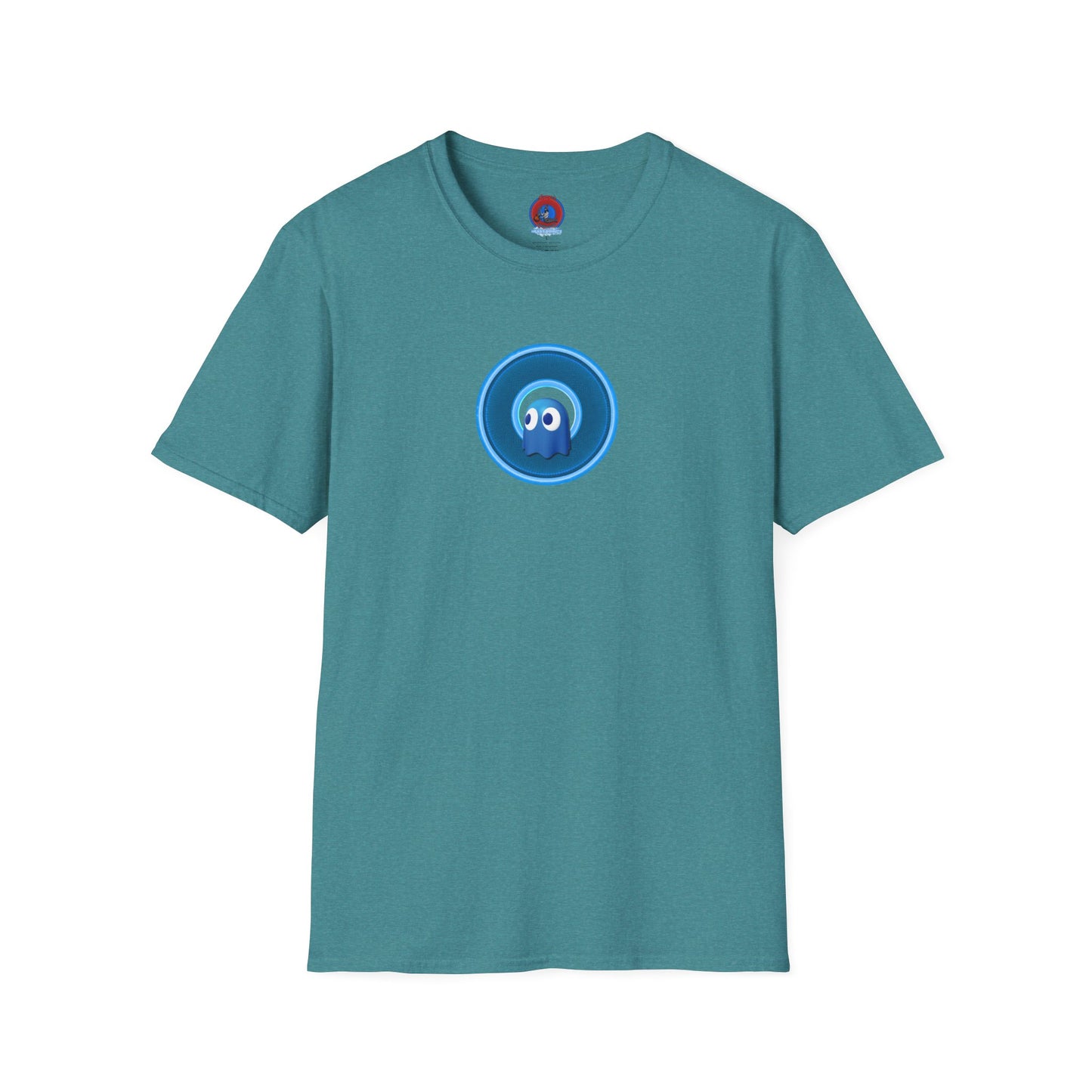 Classic Donut Tee - Unisex Soft-Style - "The Story of the Donut - a Ghostly Good Time" - variant 2 - blue/light blue rustic donut