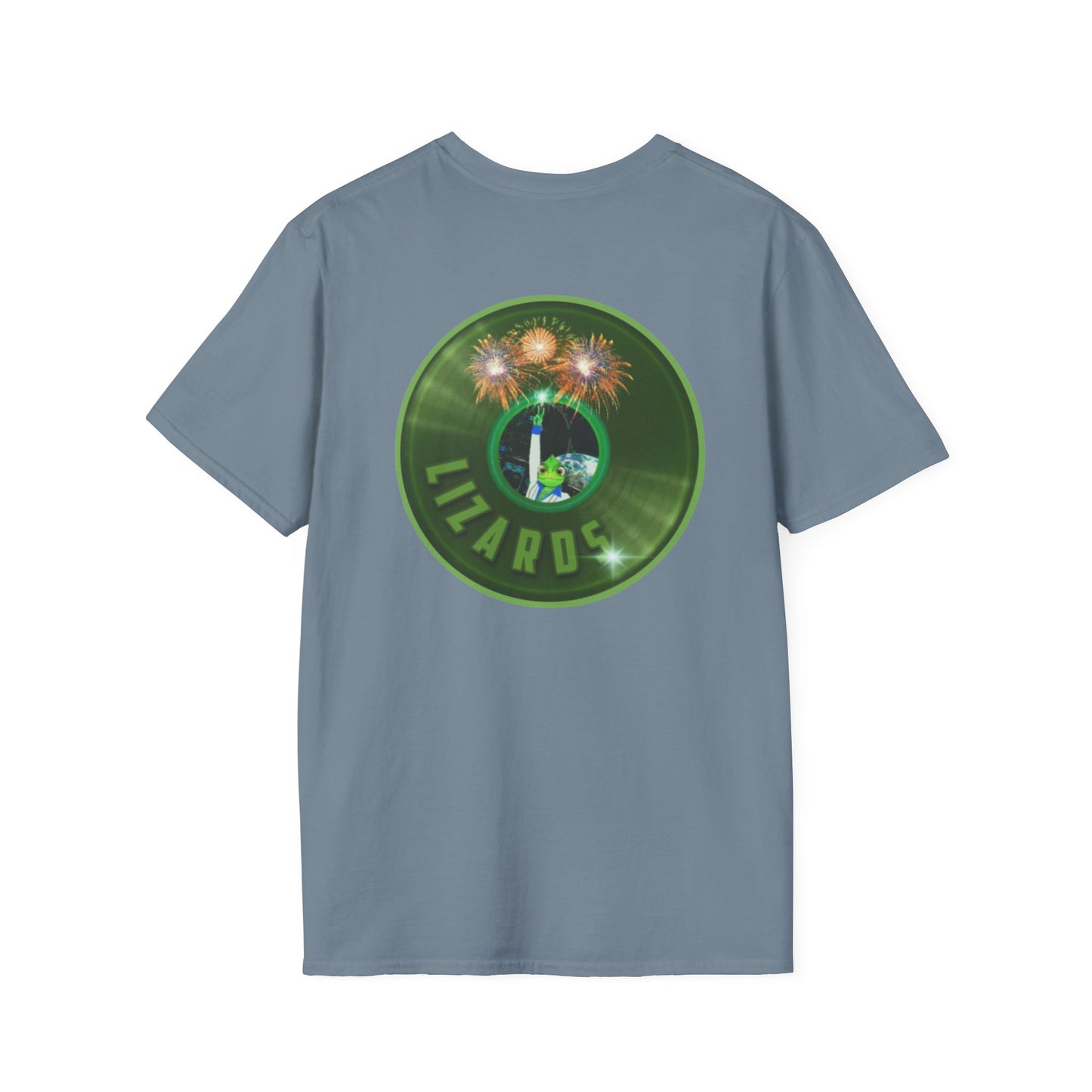 Classic Donut Tee - Unisex Soft-Style - "Rutherford's Staying Alive" - series 1.0 - variant 1 - green donut