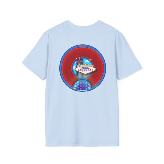 Classic Donut Tee - Unisex Soft-Style - "Viva Las Vegas Donut" - vivid red donut
