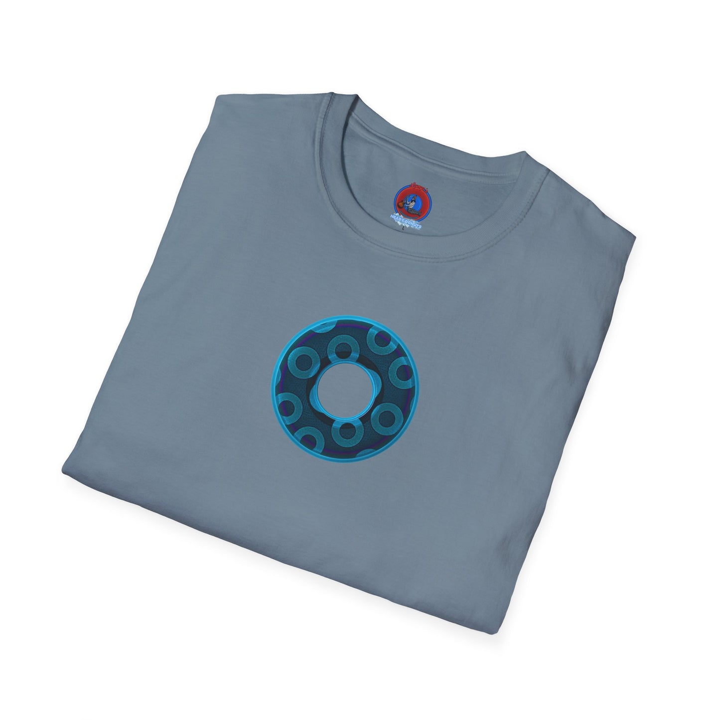 Plain Donuts/Unisex Soft-Style - "Plain Rustic Paradoxical Donuts" - light blue/dark blue donuts