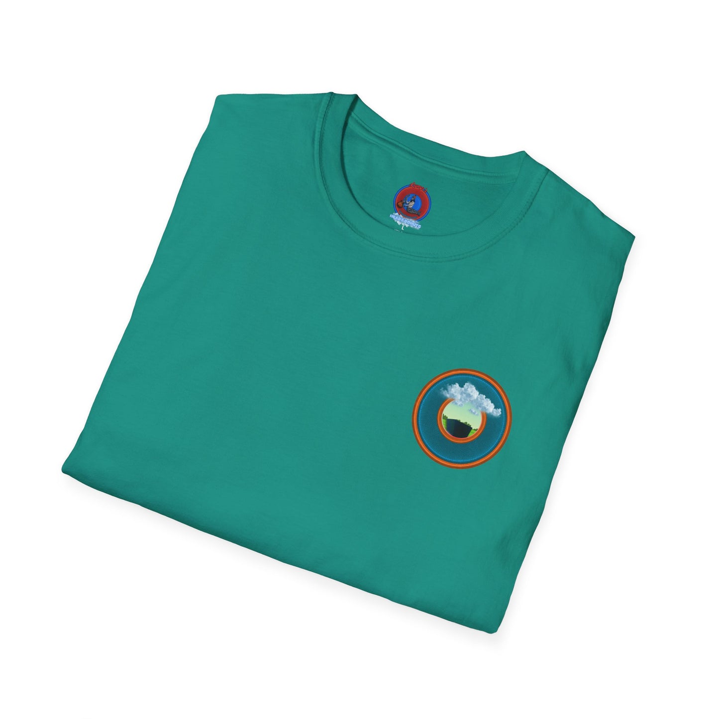 Classic Donut Tee - Unisex Soft-Style - "Got Rhombus?" - series 1.0  - variant 3 - aquamarine/orange donut