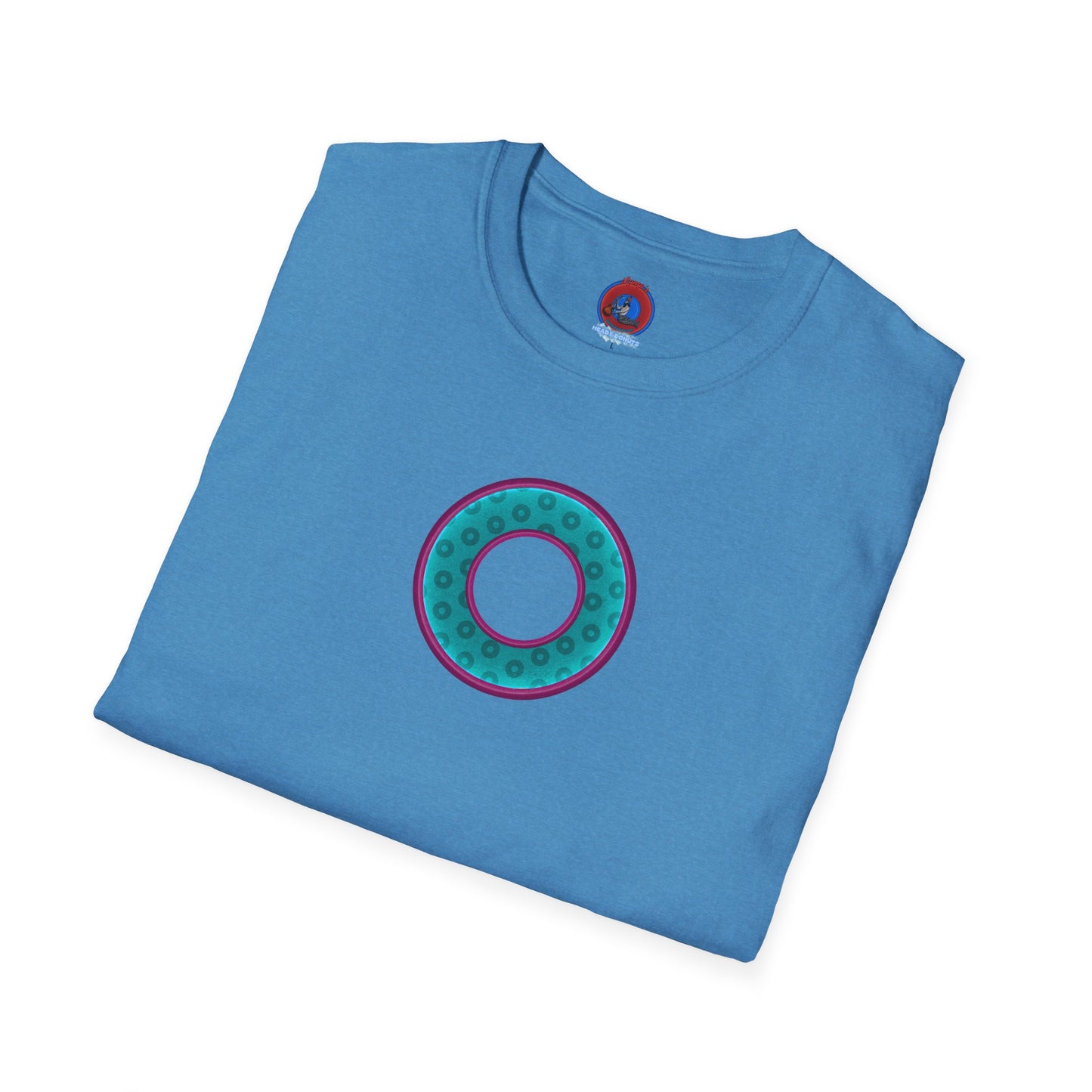 Plain Donuts/Unisex Soft-Style - "Plain Wide Mouthed Paradoxical Donuts" - teal/purple donuts