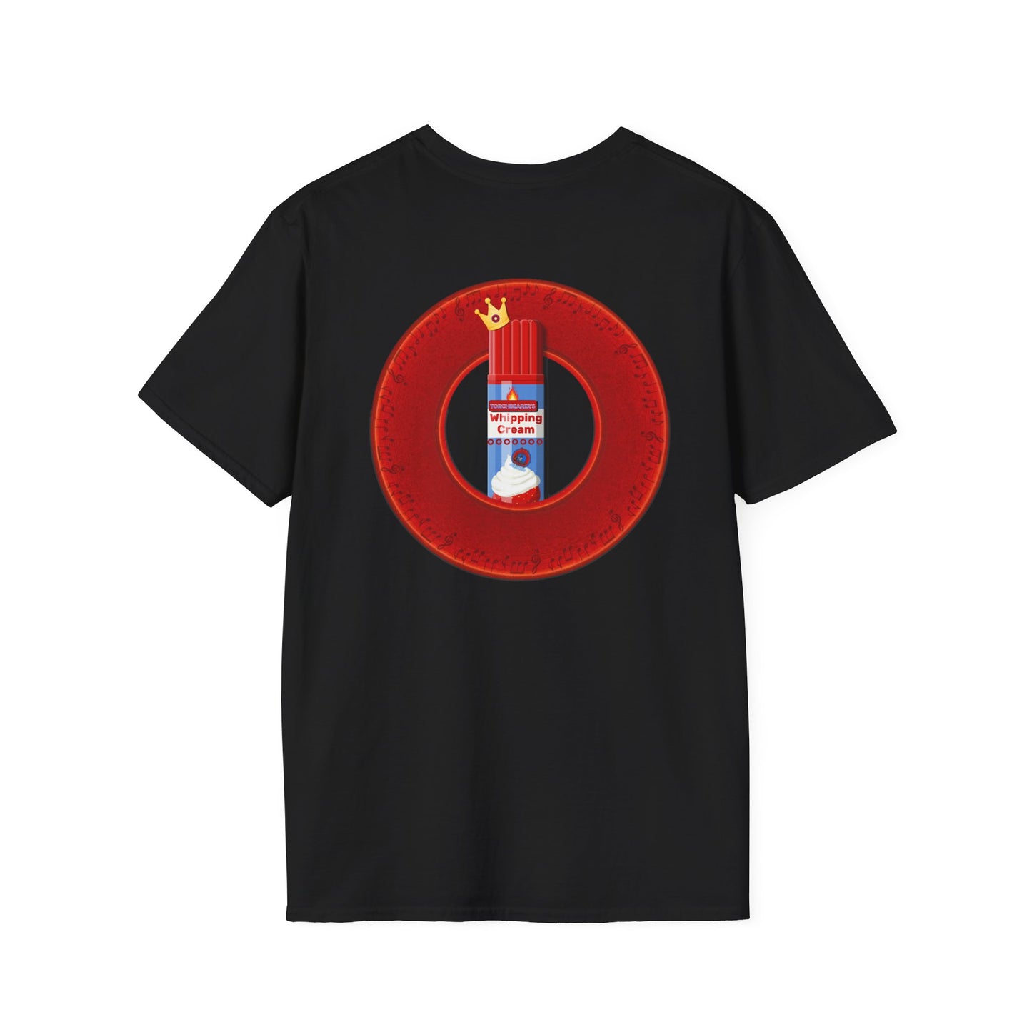 Classic Donut Tee - Unisex Soft-Style - "Princely Wooked Cream in a Can - YEMSG Donut " - vivid red donut