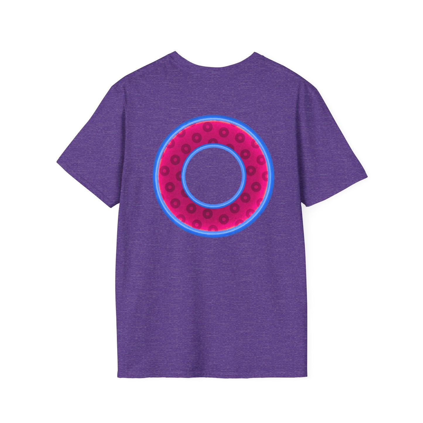 Plain Donuts/Unisex Soft-Style - "Plain Wide Mouthed Paradoxical Donuts" - bright magenta/light blue royal blue donuts