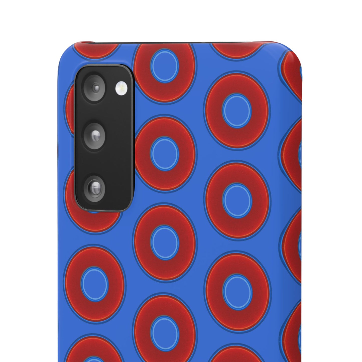 Lumpy Donut Snap Case - red vivid donut print w/medium royal blue background
