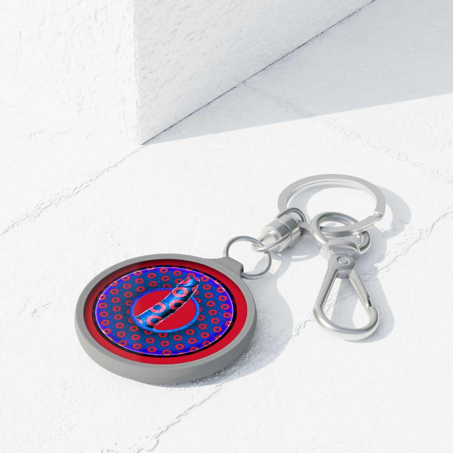 Lumpy Donut Keychain - "Sir Richard's Donut" - series 1.0 - variant 3 - red/blue paradoxical donut