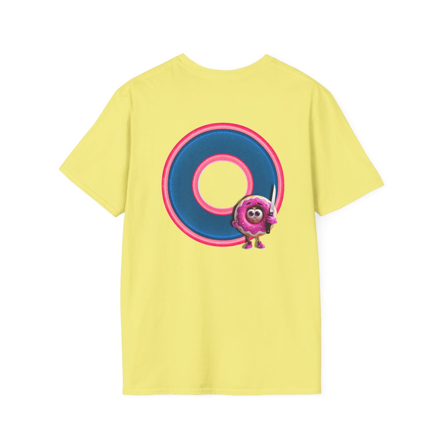 Classic Donut Tee - Unisex Soft-Style - "My Friend the Donut " - series 1.0  - variant 2 - blue/pink donut