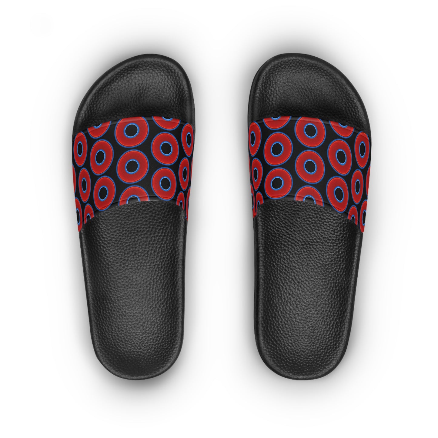 Lumpy Sandals - slip-ons - red vivid donuts w/black background