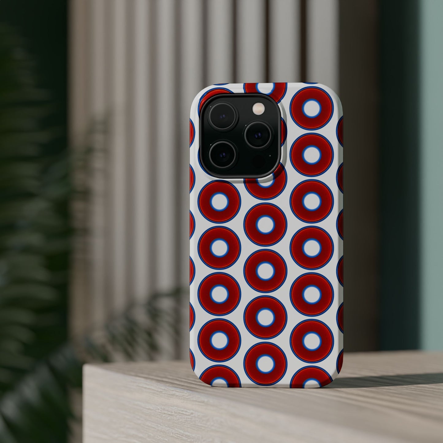 Magnetic Tough Donut Case - red vivid donut print w/white background
