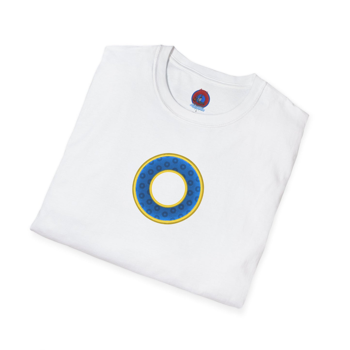 Plain Donuts/Unisex Soft-Style - "Plain Wide Mouthed Paradoxical Donuts" - blue/yellow donuts
