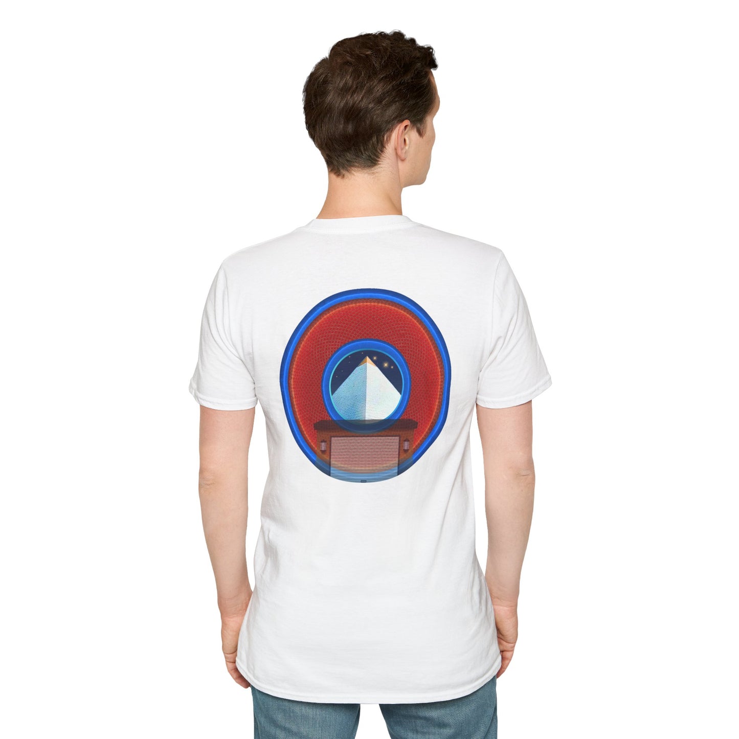 Classic Donut Tee - Unisex Soft-Style - "Limestone Donuts so Large" - variant 2 - red donuts w/garage