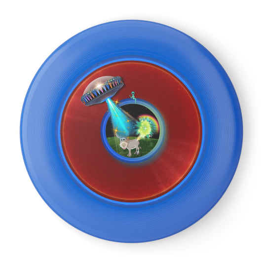 Lumpy Wham-O Donut Frisbee - "Scent of a Phrisbee" - red/royal blue vivid donut w/