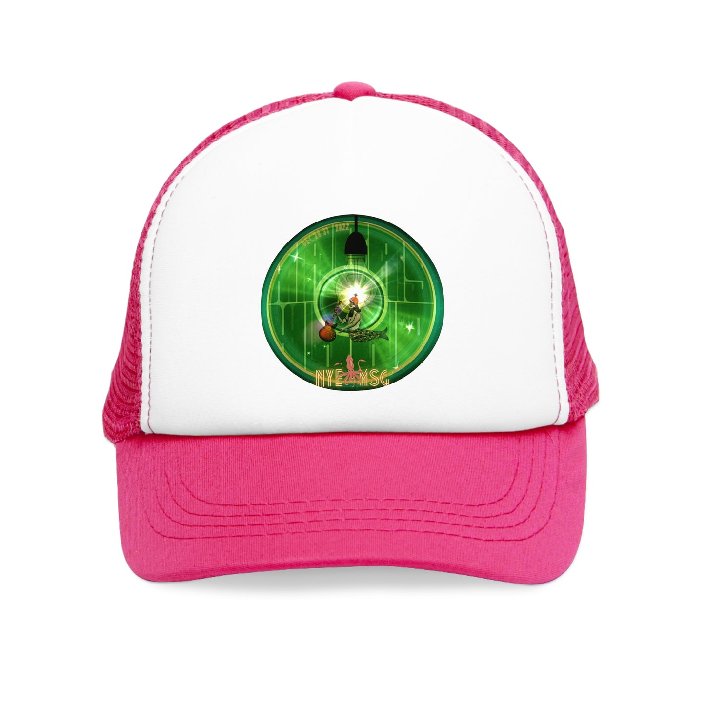 Lumpy Trucker Hat - "Where'd Harry Go? He Left This Hat" - variant 5 w/light bulb, Oannes - NYE MSG 2022 edition - green donuts
