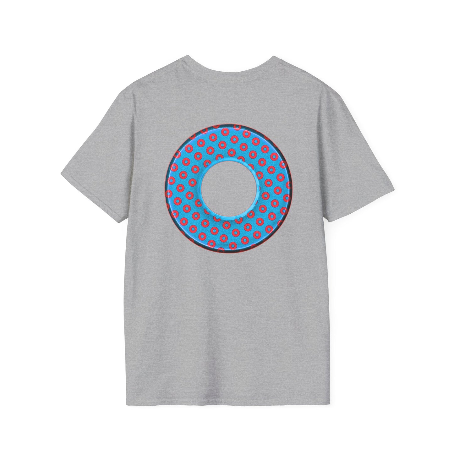 Plain Donuts/Unisex Soft-Style - "Plain Electric Paradoxical Donuts" - light blue/red donuts