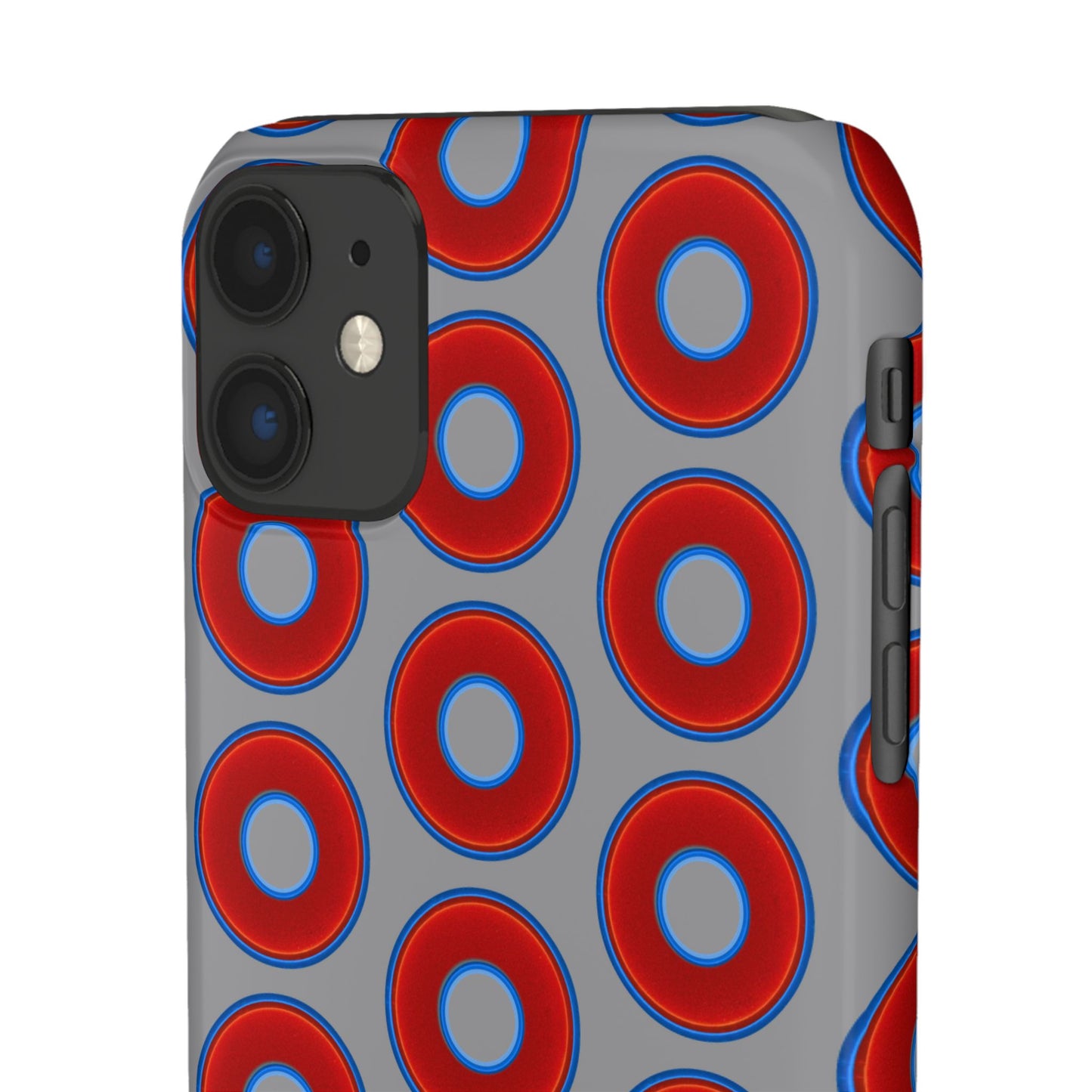Donut Snap Case - red vivid donut print w/gray background