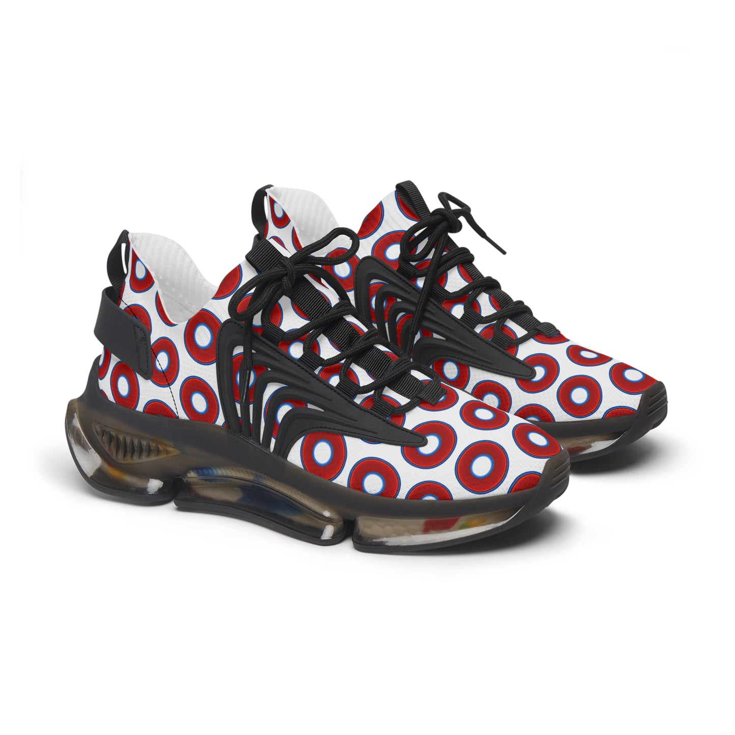 Women's Donut Kicks - red vivid donut print w/white background