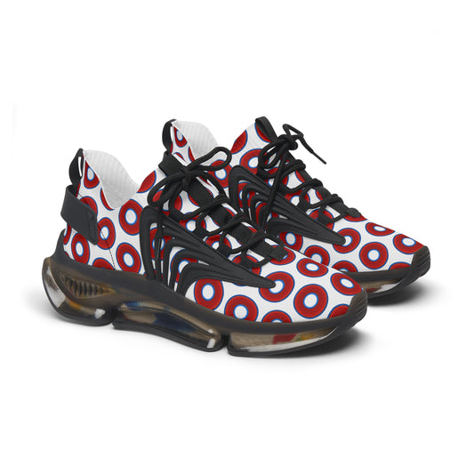 Women's Donut Kicks - red vivid donut print w/white background