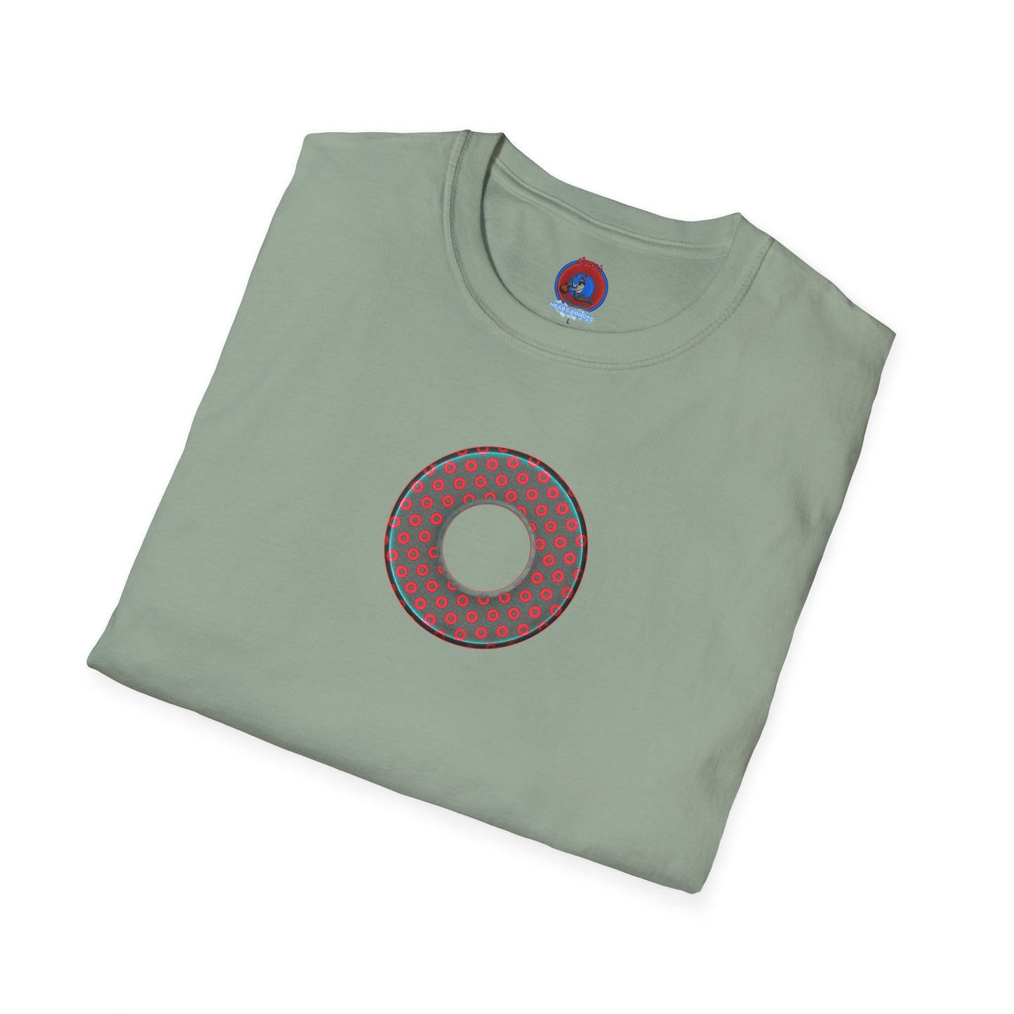 Plain Donuts/Unisex Soft-Style - "Plain Electric Paradoxical Donuts" - dark teal/red donuts
