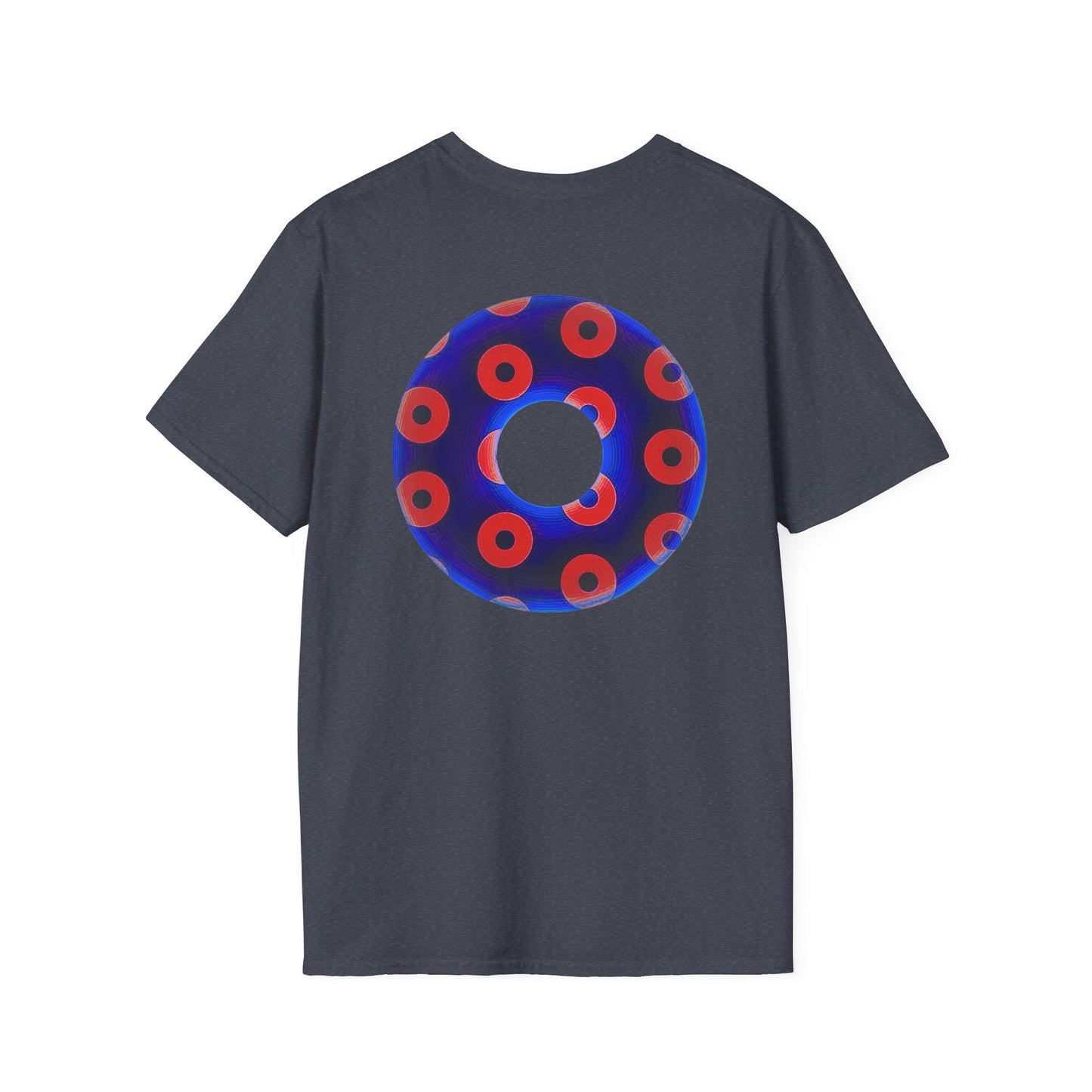 Plain Donuts/Unisex Soft-Style - "Plain Blimpy Paradoxical Donuts" - dark violet blue/bright red donuts