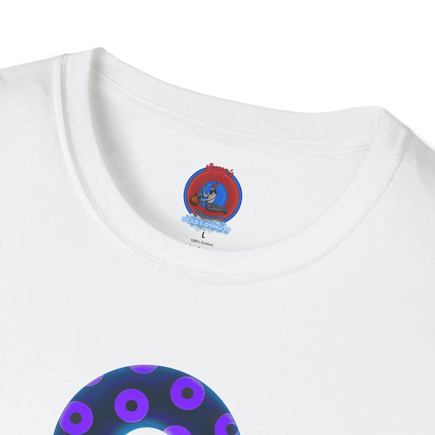 Plain Donuts/Unisex Soft-Style - "Plain Blimpy Paradoxical Donuts" - dark steel blue/vivd dark purple donuts