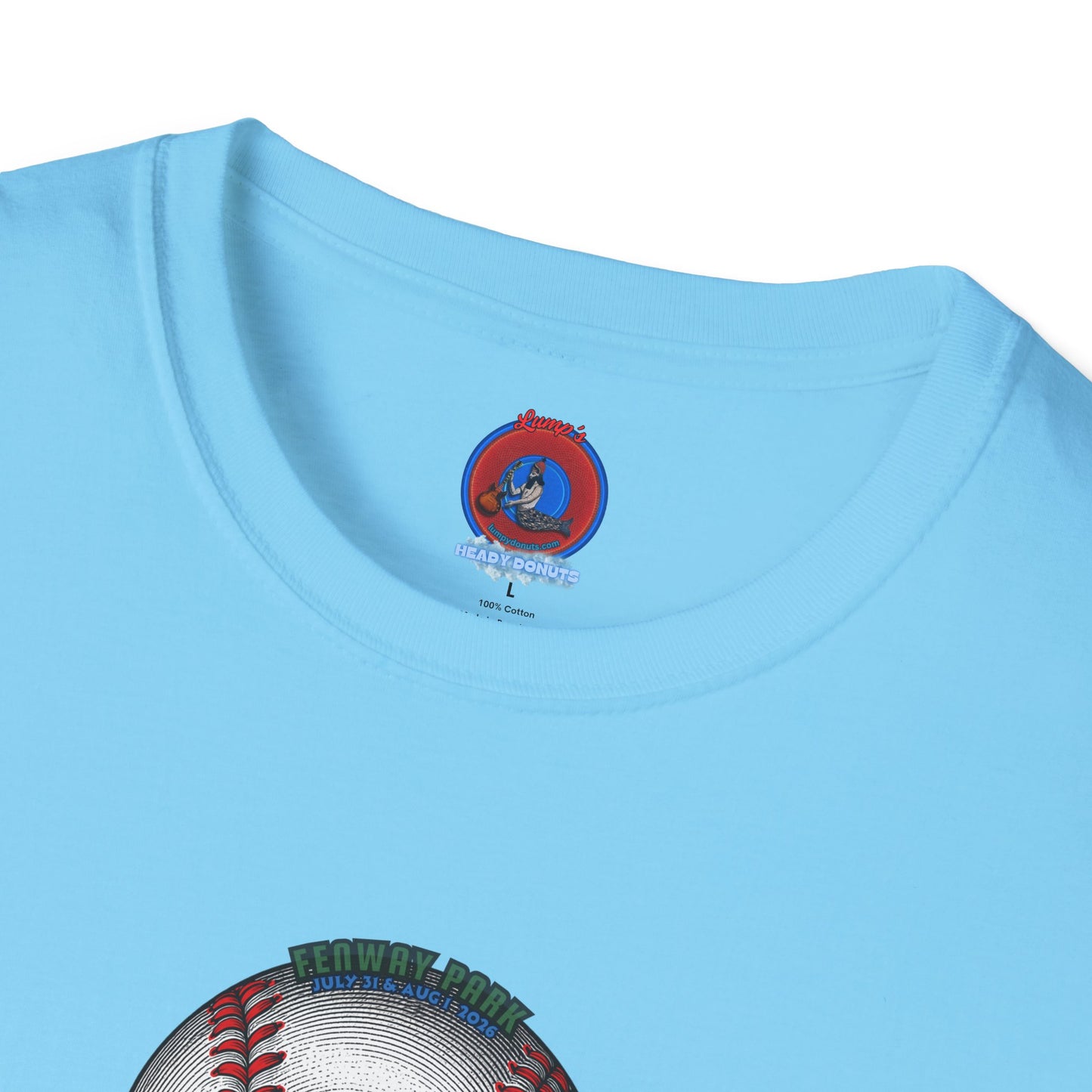 Classic Donut Tee - Unisex Soft-Style - "Phenway Ballpark Donuts" - white/red major league donut - variant 6