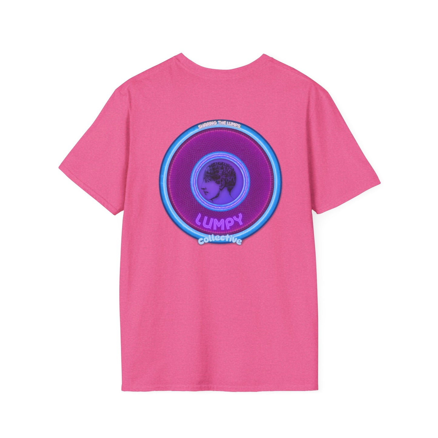 Classic Donut Tee - Unisex Soft-Style - "Lumpy Collective Donut" - rustic purple/light blue lumpy donut - variant 2