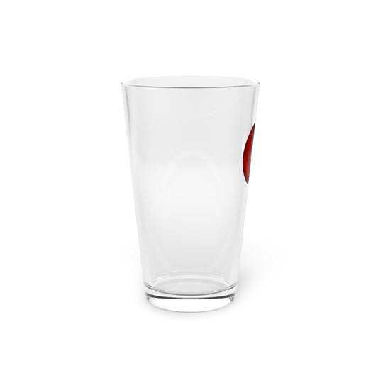 16oz Lumpy Pint Glass - "It's Ice... Cube's Pint Glass" - variant 1 - red cubed donut