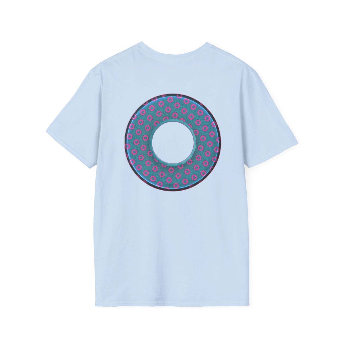 Plain Donuts/Unisex Soft-Style - "Plain Electric Paradoxical Donuts" - light blue/magenta donuts