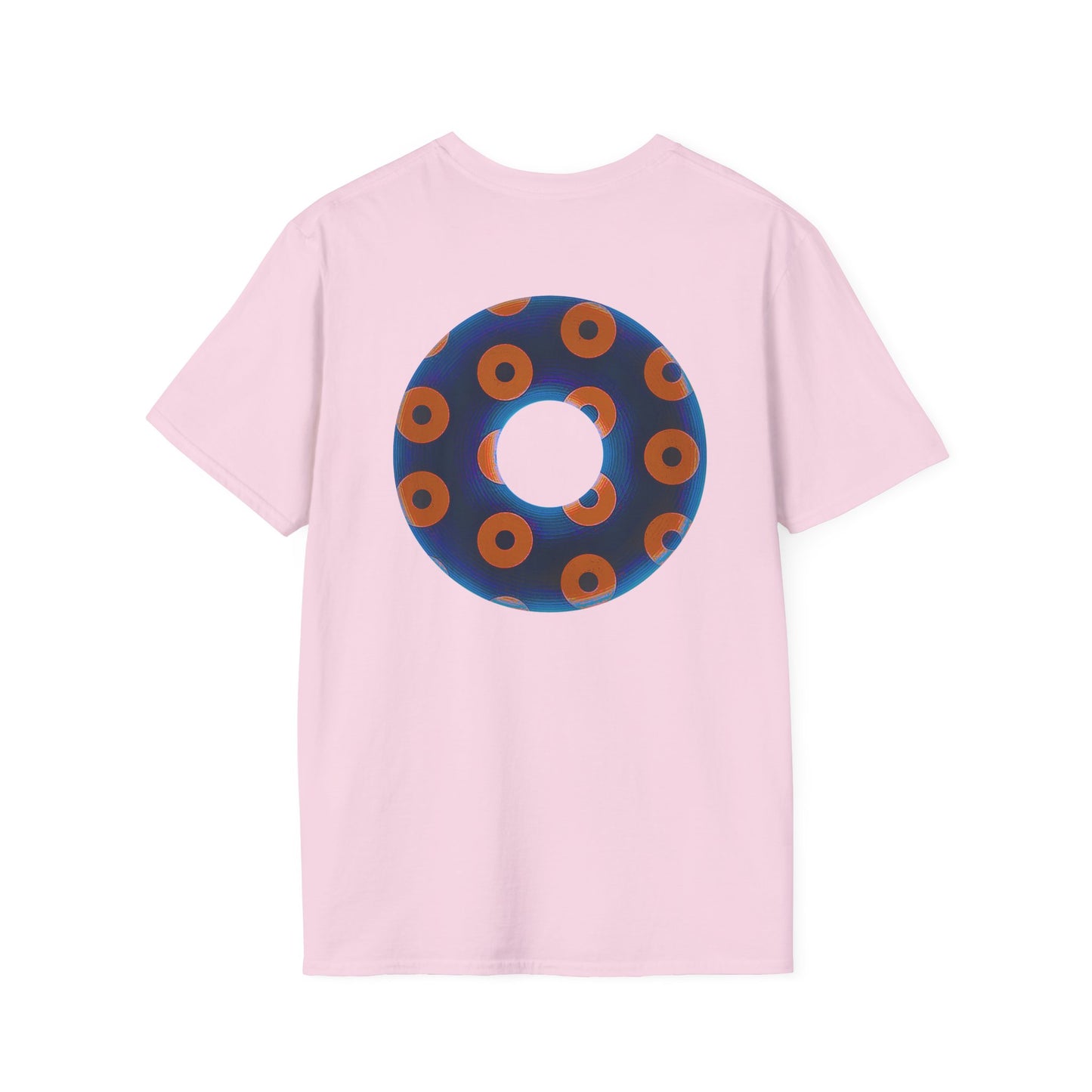 Plain Donuts/Unisex Soft-Style - "Plain Blimpy Paradoxical Donuts" - dark royal blue/orange donuts