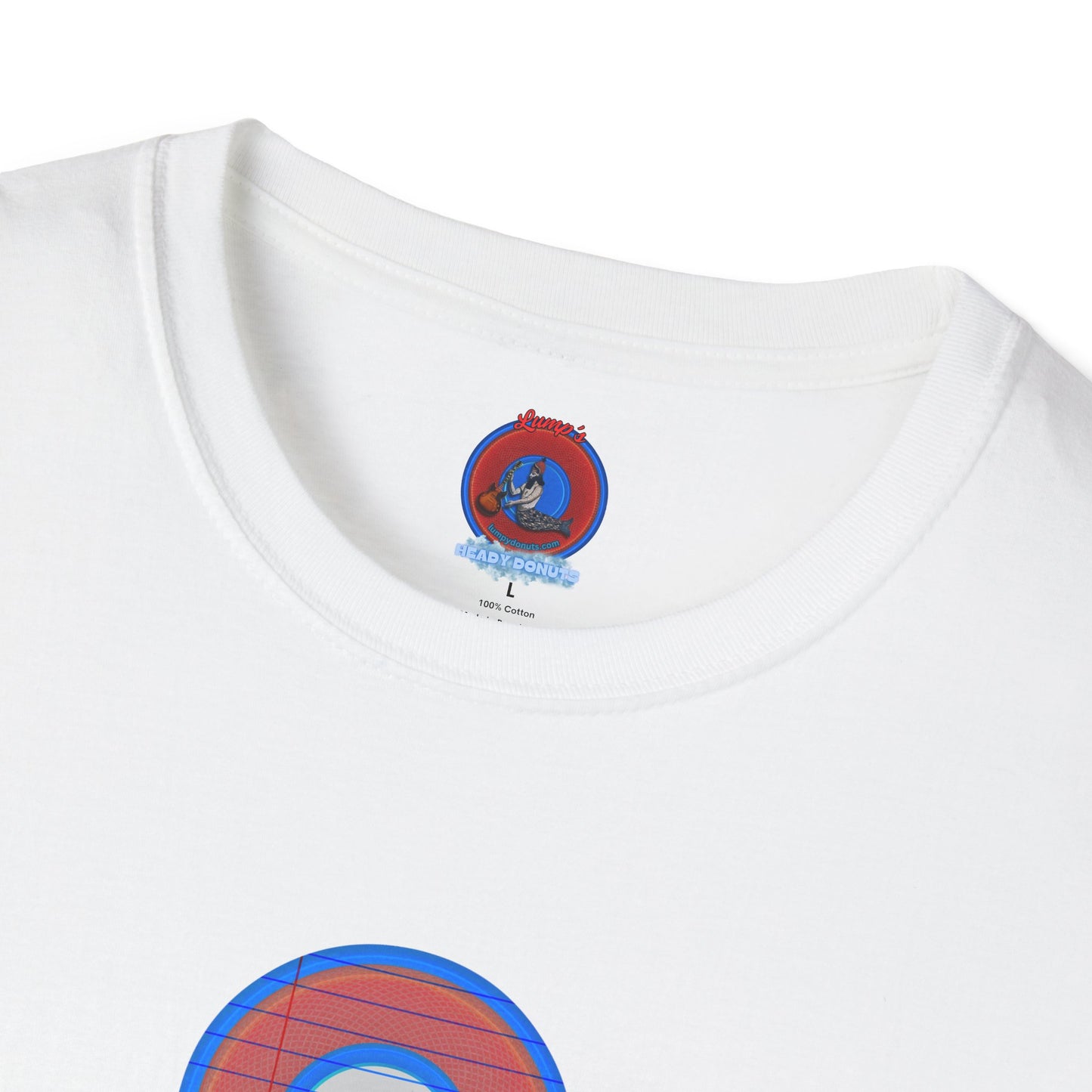 Coffee Traders Tee - Unisex Soft-Style - "Tasty Coffee" - paradoxical donut/rustic red donut - variant 1 - tasty front/logo back