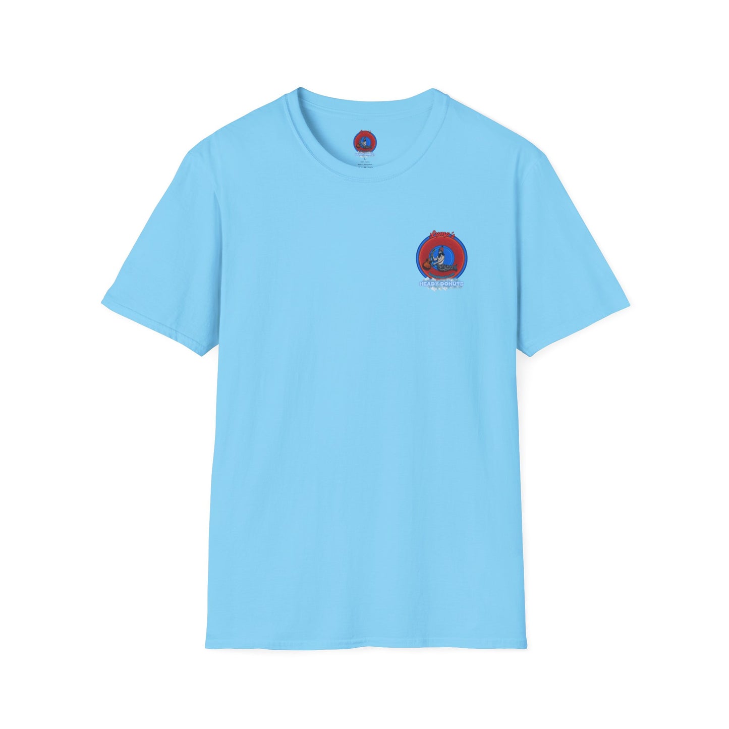 Classic Donut Tee - Unisex Soft-Style - "Lump's Heady Donuts Logo" - series 1.0  - red donut
