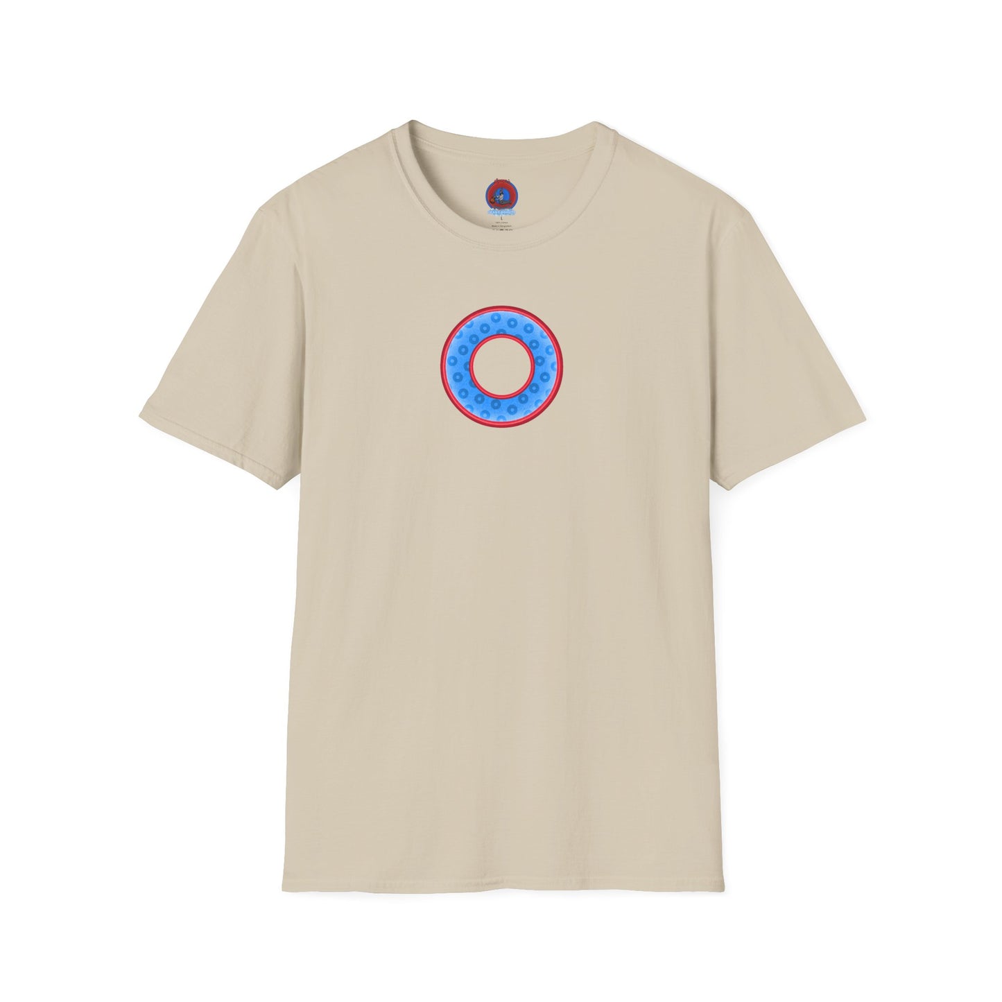 Plain Donuts/Unisex Soft-Style - "Plain Wide Mouthed Paradoxical Donuts" - light blue/red donuts