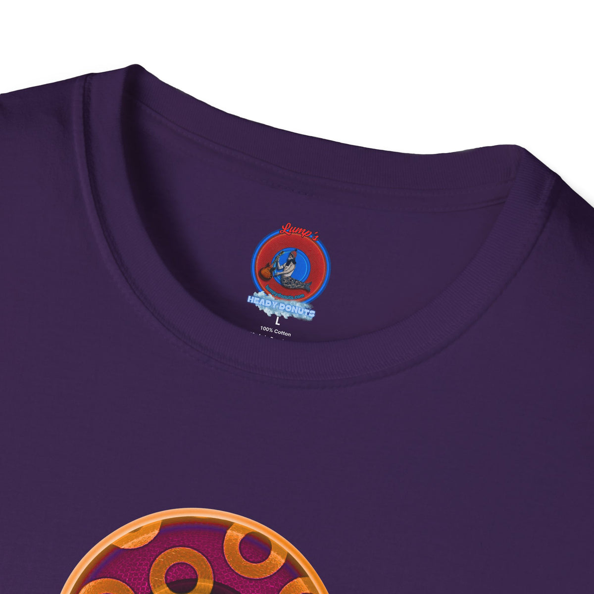 Classic Donut Tee - Unisex Soft-Style - "Princely Wooked Cream - YEMSG Donut " - burgundy/orange rustic paradox donut - variant 2