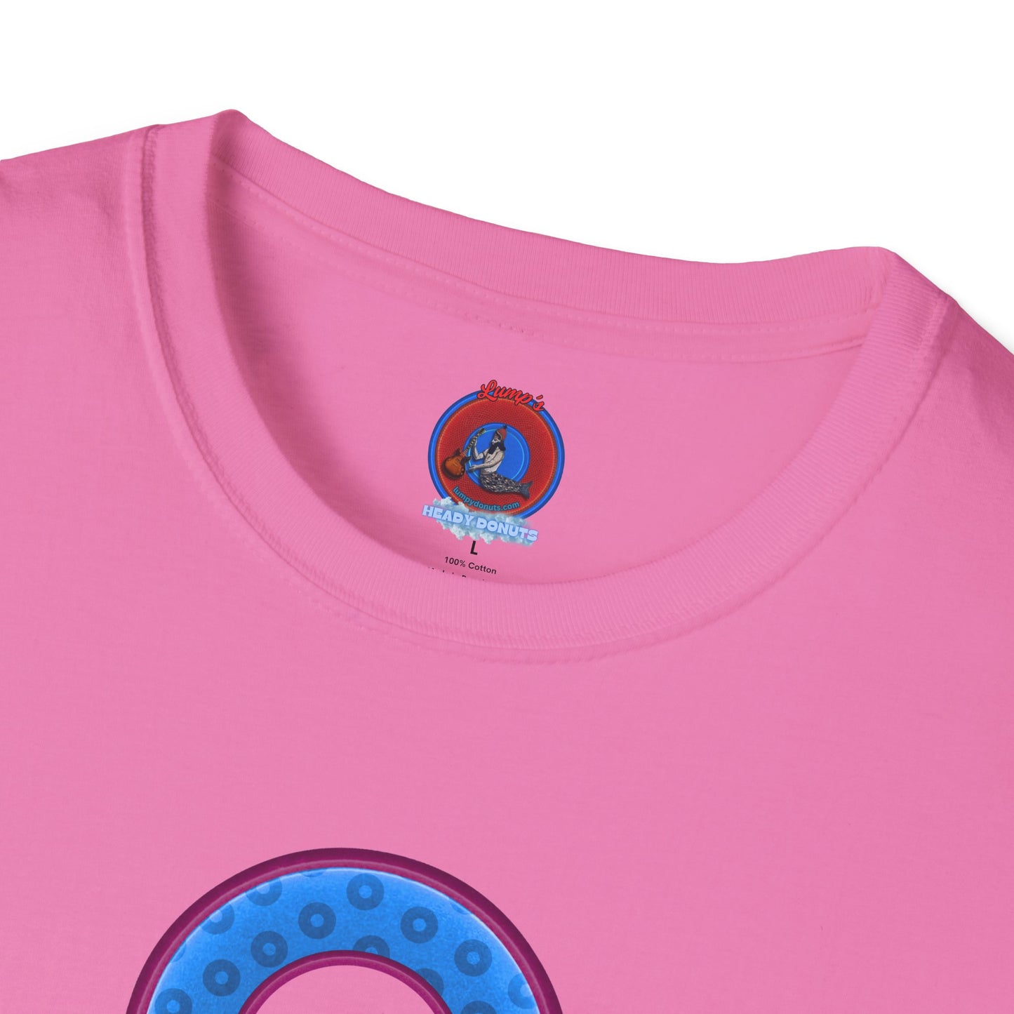 Plain Donuts/Unisex Soft-Style - "Plain Wide Mouthed Paradoxical Donuts" - light blue/dark magenta donuts