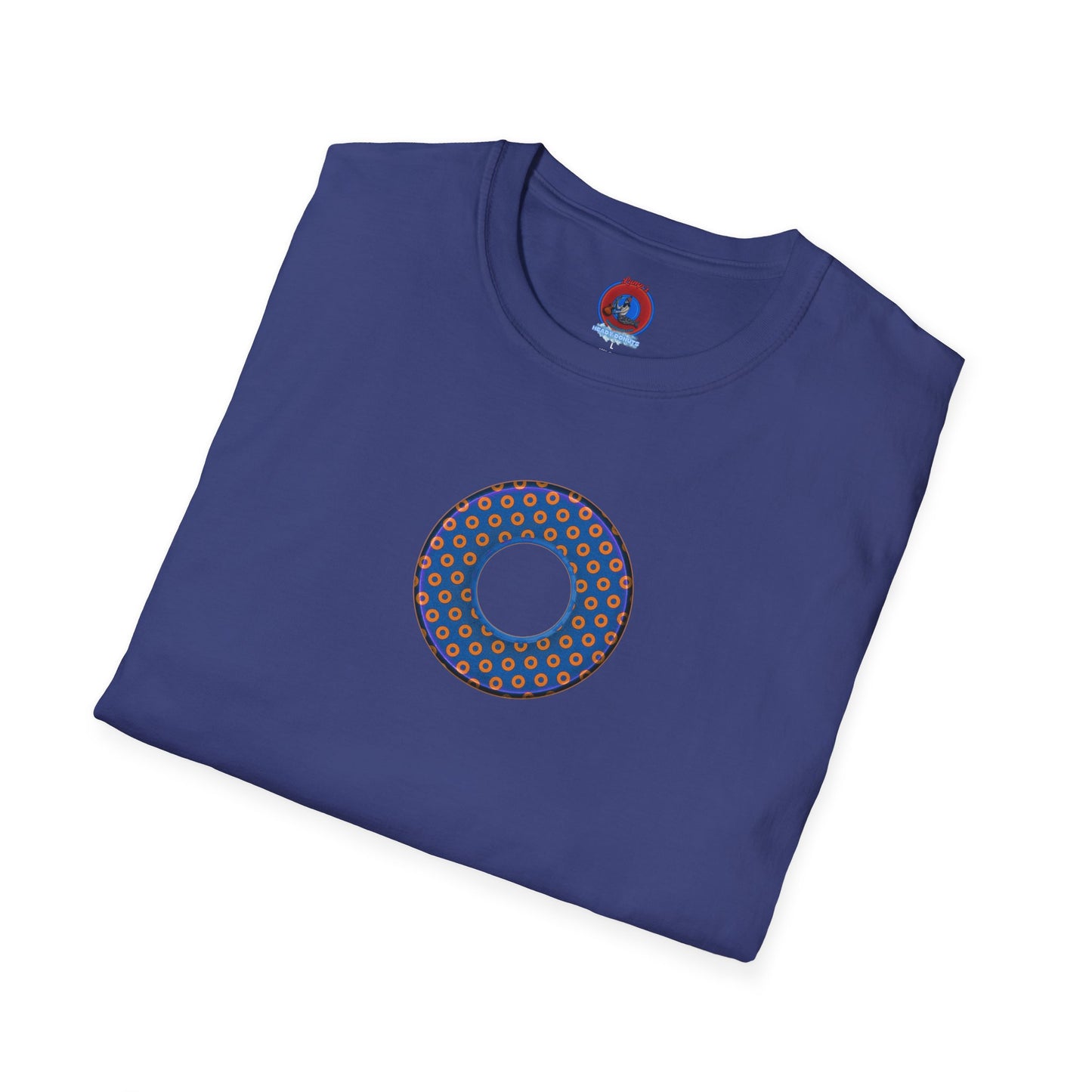 Plain Donuts/Unisex Soft-Style - "Plain Electric Paradoxical Donuts" - orange/blue donuts