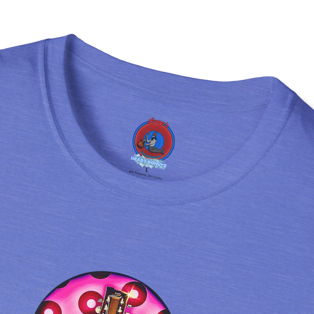 Classic Donut Tee - Unisex Soft-Style - "Would You Be My Donut?" - paradoxical bubblegum pink/red donut - variant 2