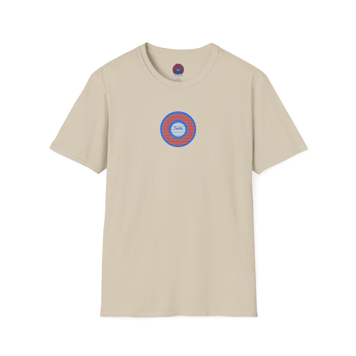 Coffee Traders Tee - Unisex Soft-Style - "Tasty Coffee" - paradoxical donut/rustic red donut - variant 1 - tasty front/logo back