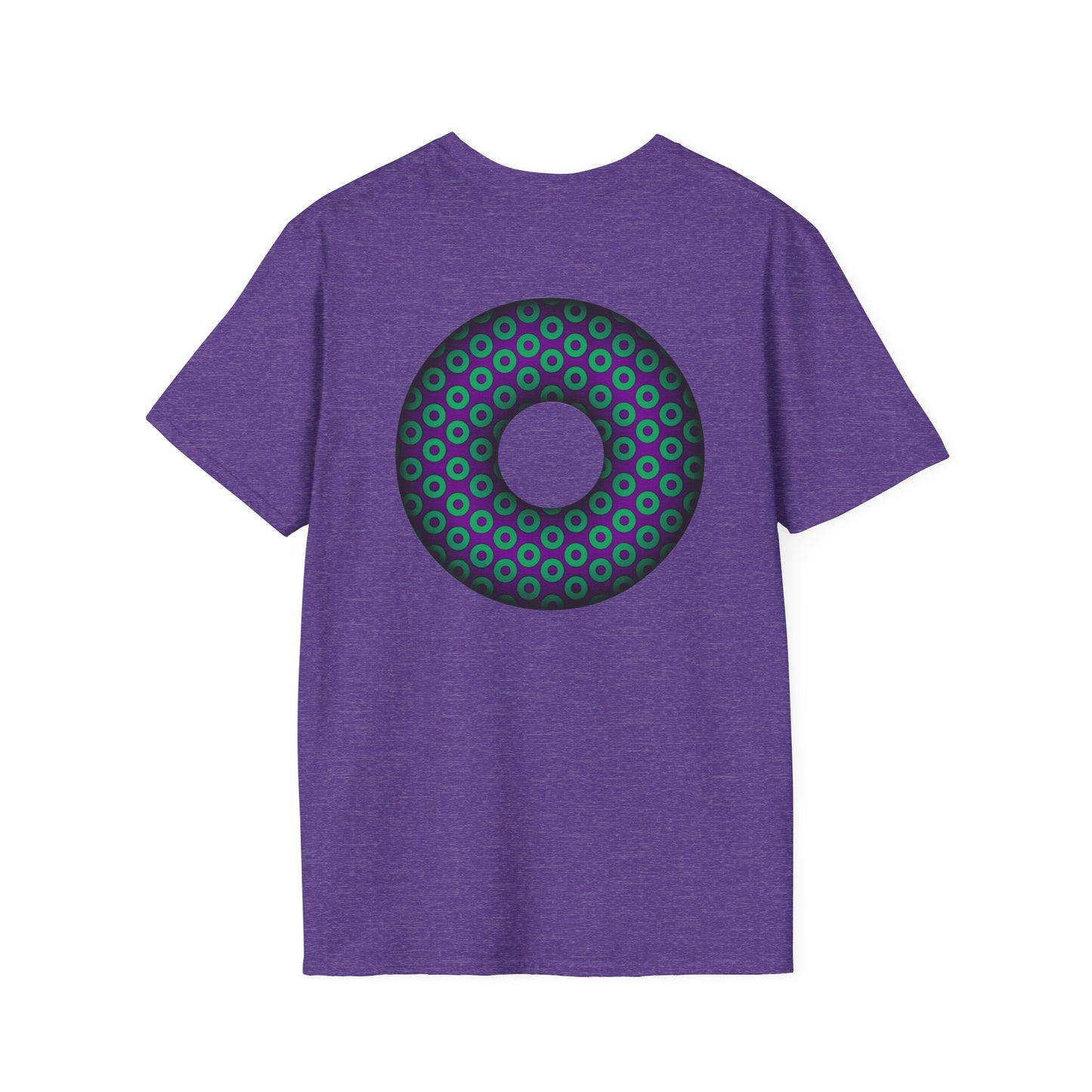 Plain Donuts/Unisex Soft-Style - "Plain Paradoxical Grided Donuts" - green/purple donuts