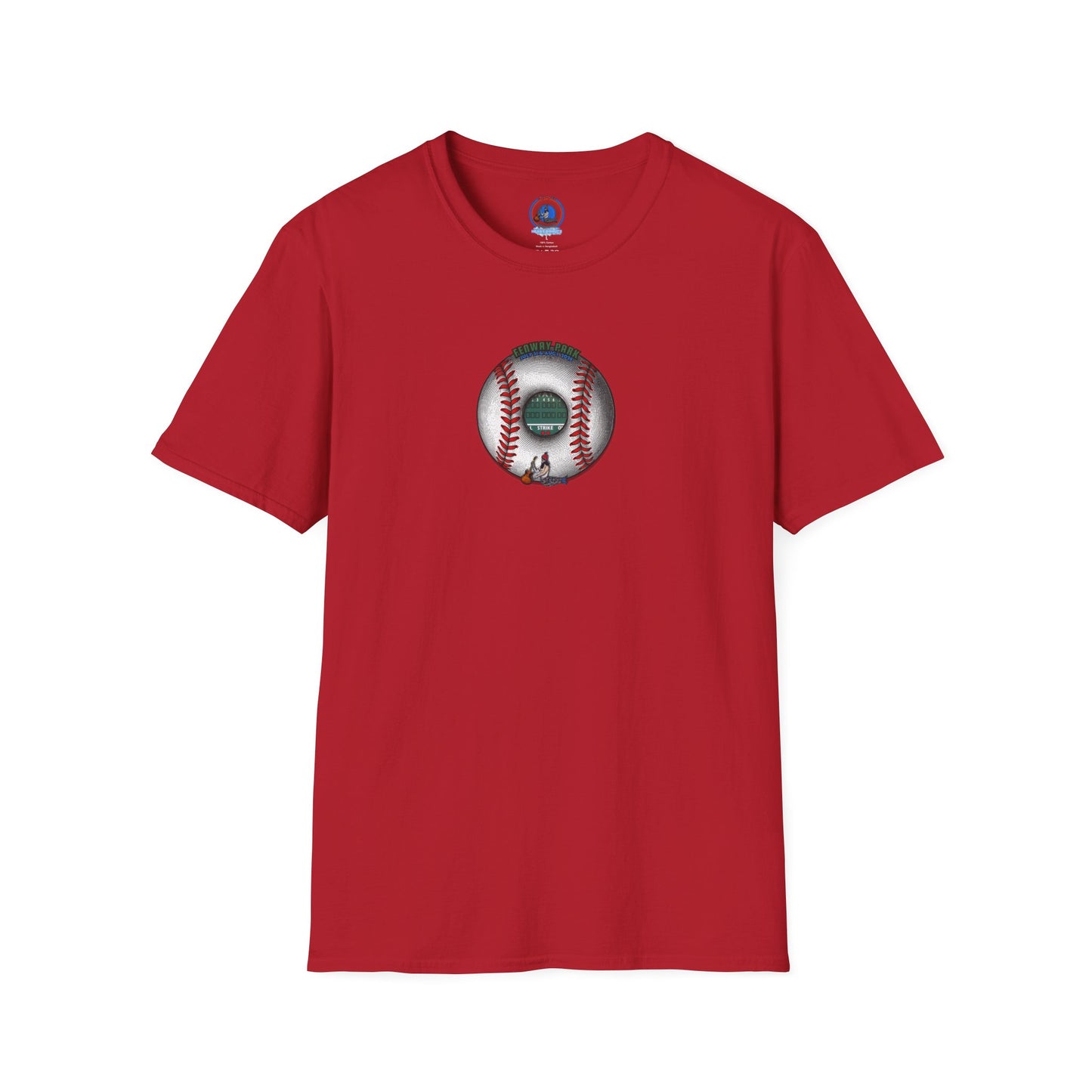Classic Donut Tee - Unisex Soft-Style - "Phenway Ballpark Donuts" - white/red major league donut - variant 6