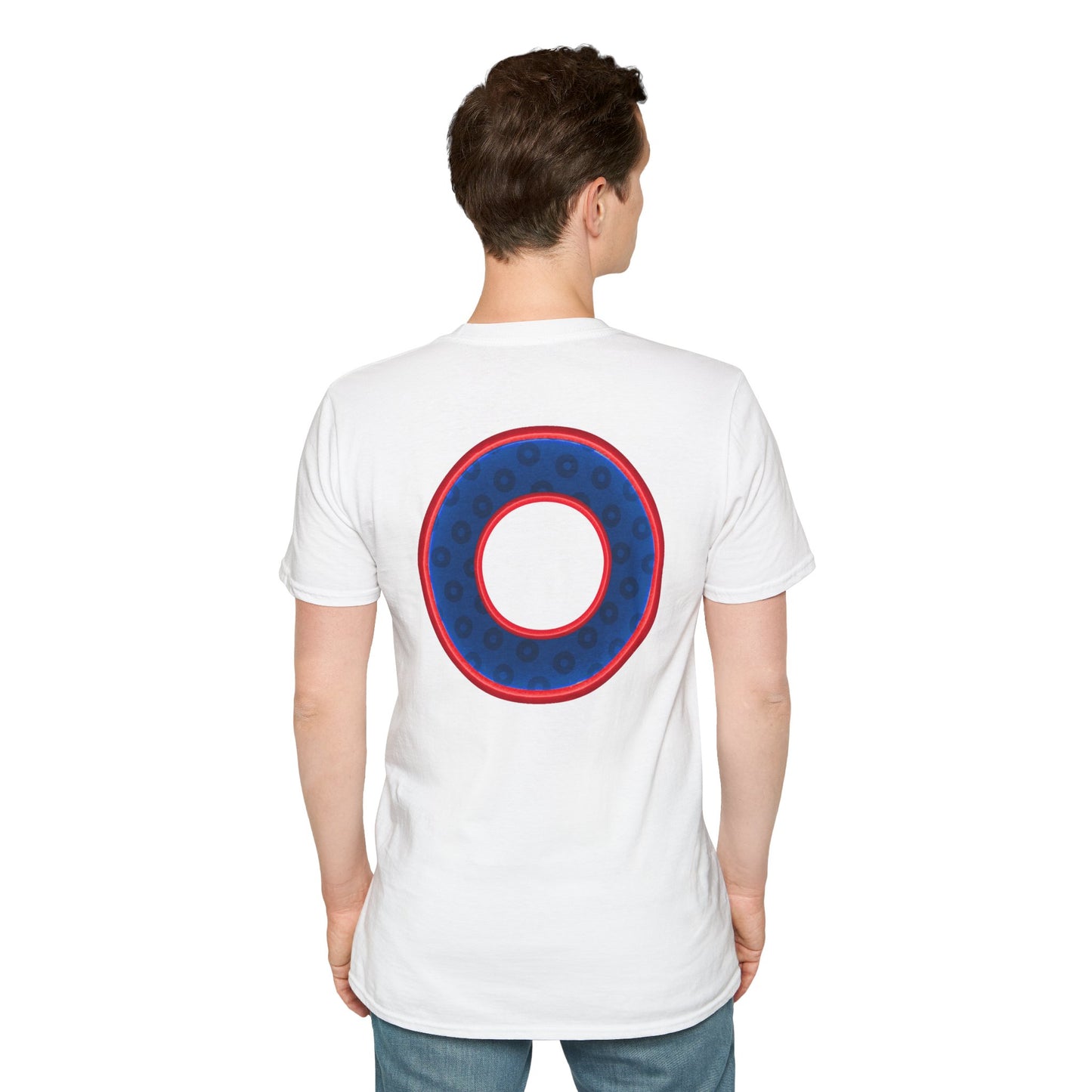 Plain Donuts/Unisex Soft-Style - "Plain Wide Mouthed Paradoxical Donuts" - dark blue/red donuts
