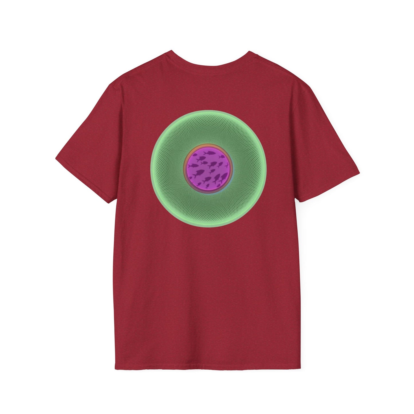 Classic Donut Tee - Unisex Soft-Style - "Swimming By" - variant 1 - series 1.0 - florescent green donut