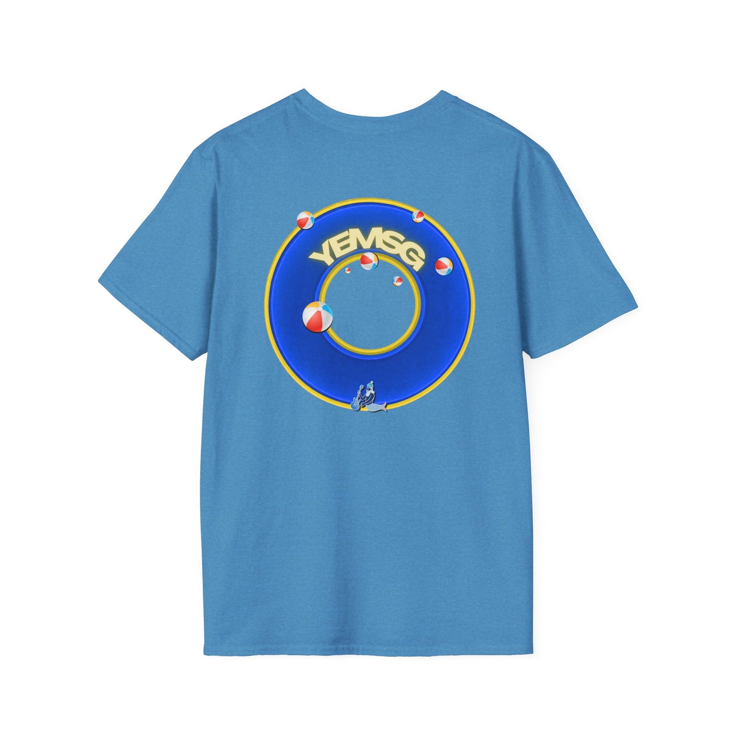 Donut Tee - Unisex Soft-Style - "The Donut's Secret Ingredient? MSG" - vivid blue/yellow donut - variant 2