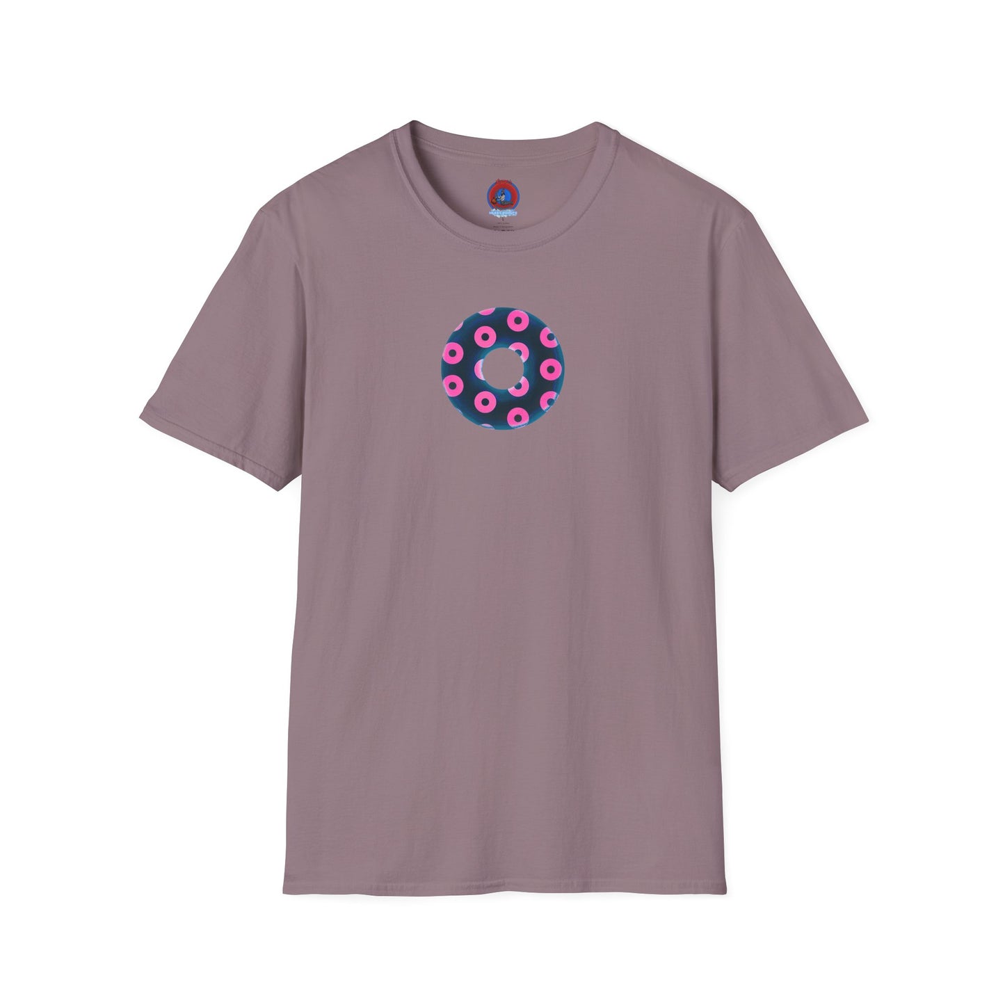 Copy of Plain Donuts/Unisex Soft-Style - "Plain Blimpy Paradoxical Donuts" - dark steel blue/vivid magenta donuts