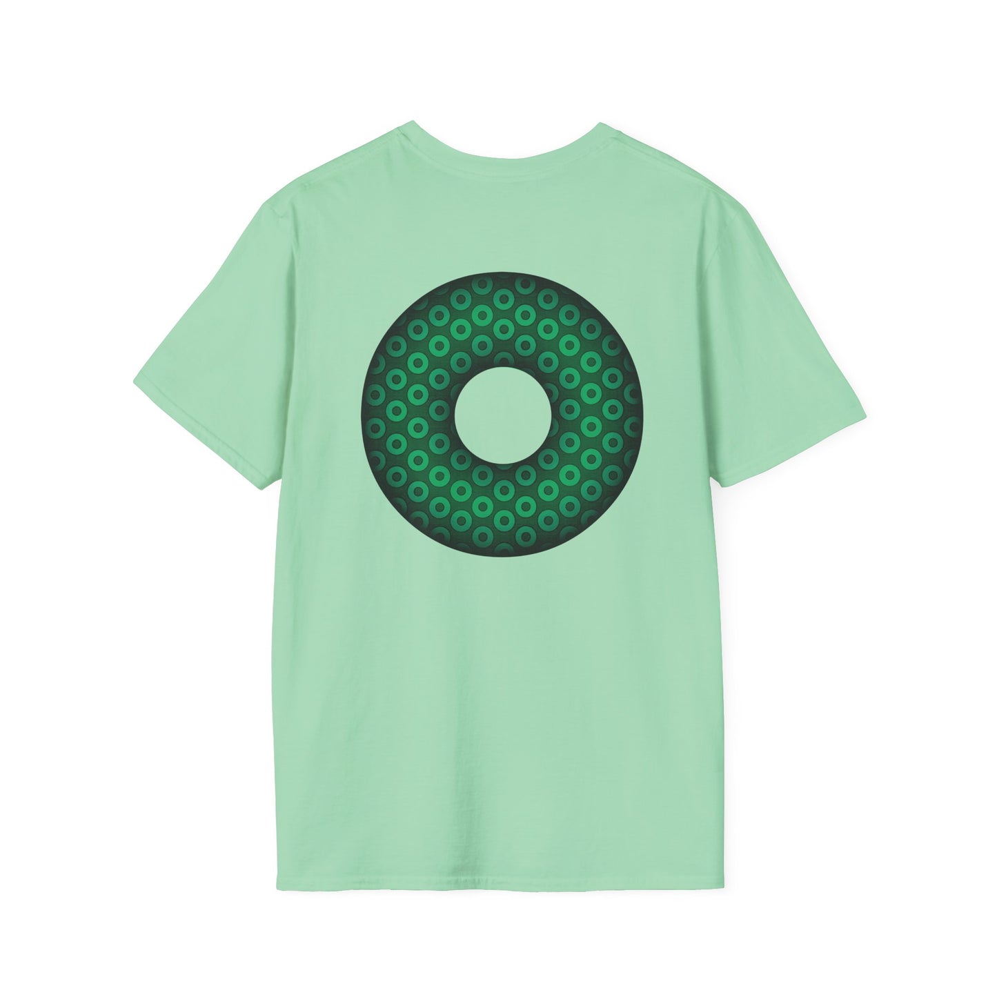 Plain Donuts/Unisex Soft-Style - "Plain Paradoxical Grided Donuts" - green/dark green donuts